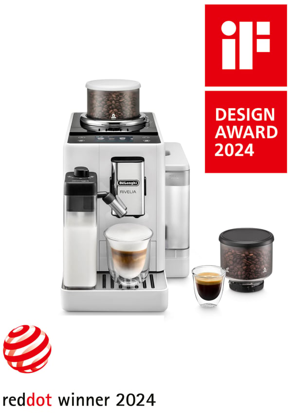 DeLonghi Rivelia kaffemaskin, vit (EXAM440.55.W)