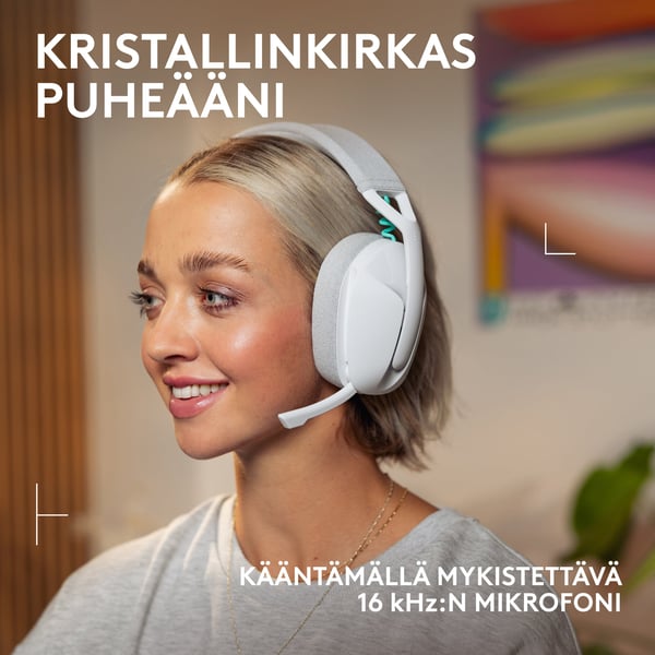 Logitech G321 trådlösa gaming-hörlurar, vit
