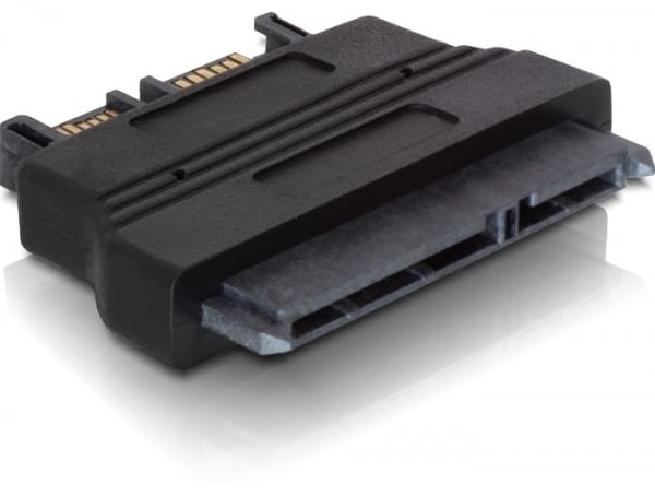 DeLOCK SATA-adapter, SATA 22pin-hun - slank SATA 7+6pin-han