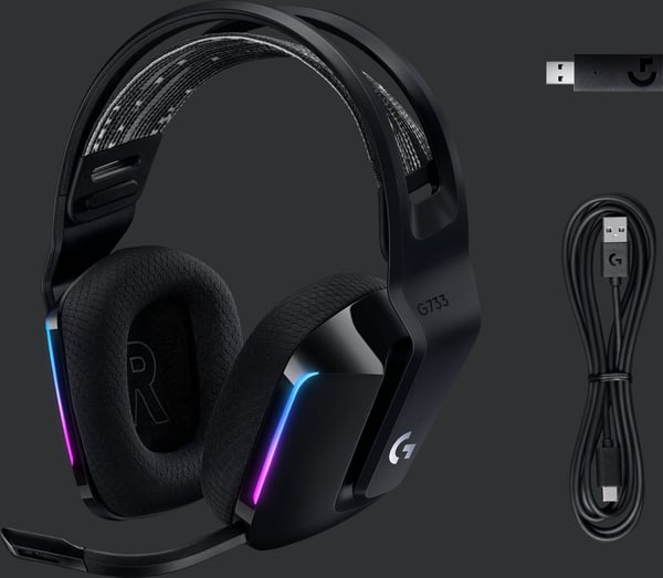 Logitech G733 Lightspeed trådløse gaming headset, sort
