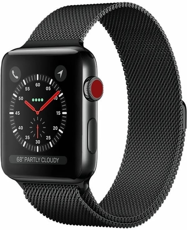 Wave flettet stålarmbånd, Apple Watch 42 mm / 44 mm / 45 mm, sort