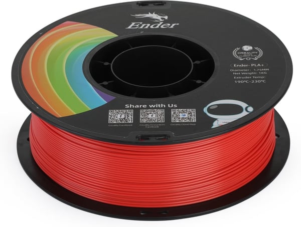 Creality Ender - PLA+ -filament för 3D-skrivare, 1,75 mm, röd