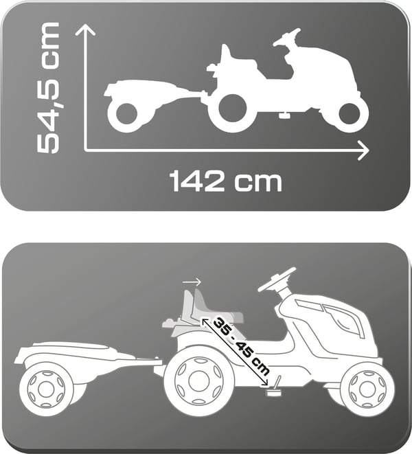 Smoby Farmer XL - traktor + släpvagn, svart