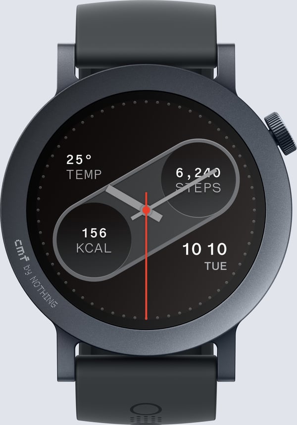 CMF by Nothing Watch Pro 2 -smartklocka, mörkgrå silikonarmband