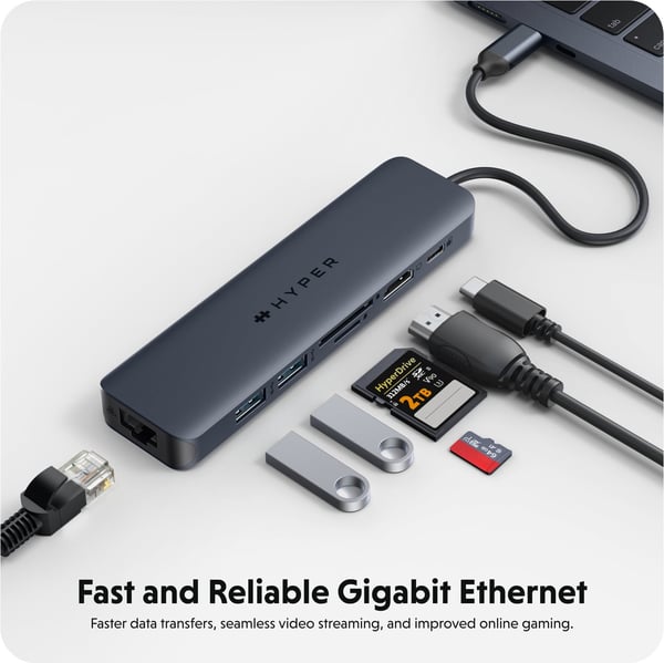 HyperDrive Next 7-port USB-C-hub, midnattblå