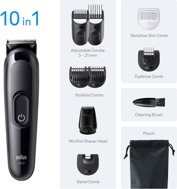 Braun All-in-One Serie 3 rakapparatset, AIO3560, svart