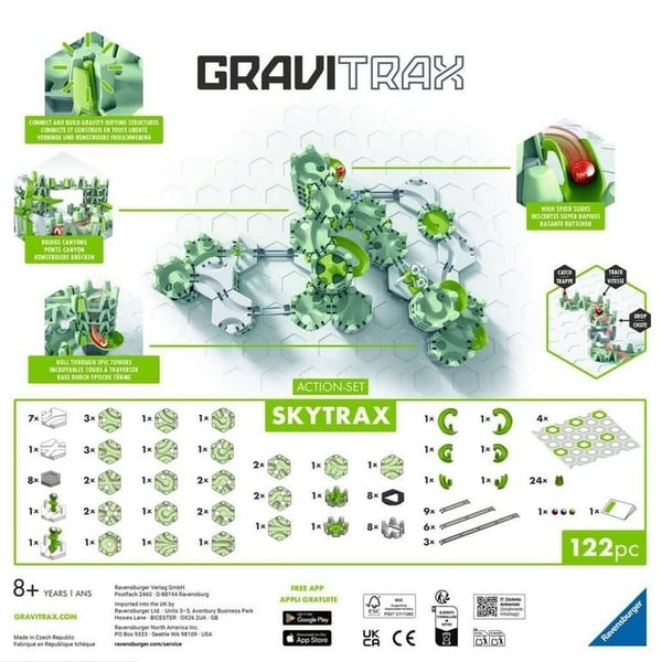 GraviTrax Action-Set Skytrax, kulbana, 122 delar