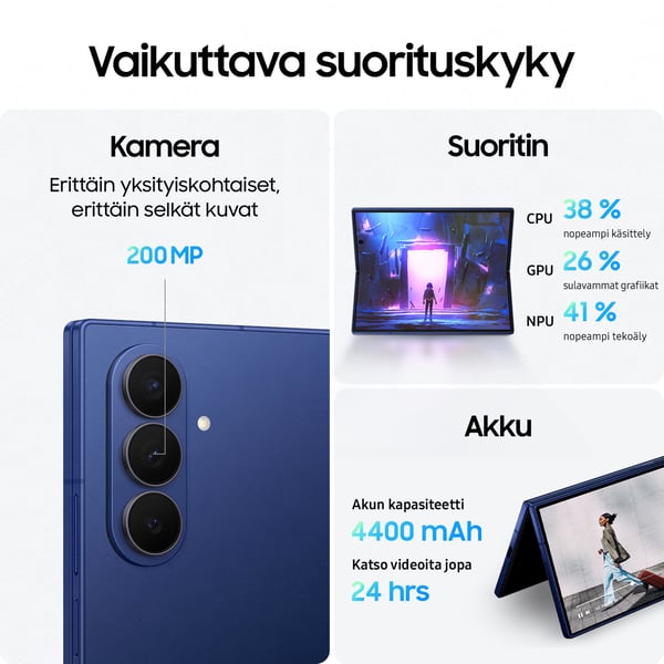 Samsung Galaxy Z Fold7-telefon, 256/12 GB, Blue Shadow