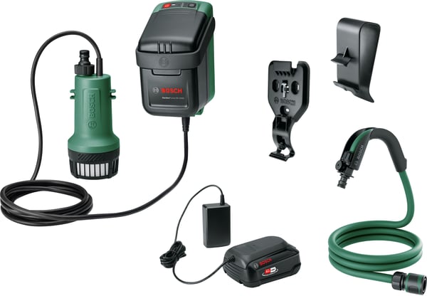 Bosch Trädgårdspump 18V-2000 -batteridriven vattenspruta, med 2,5 Ah batteri