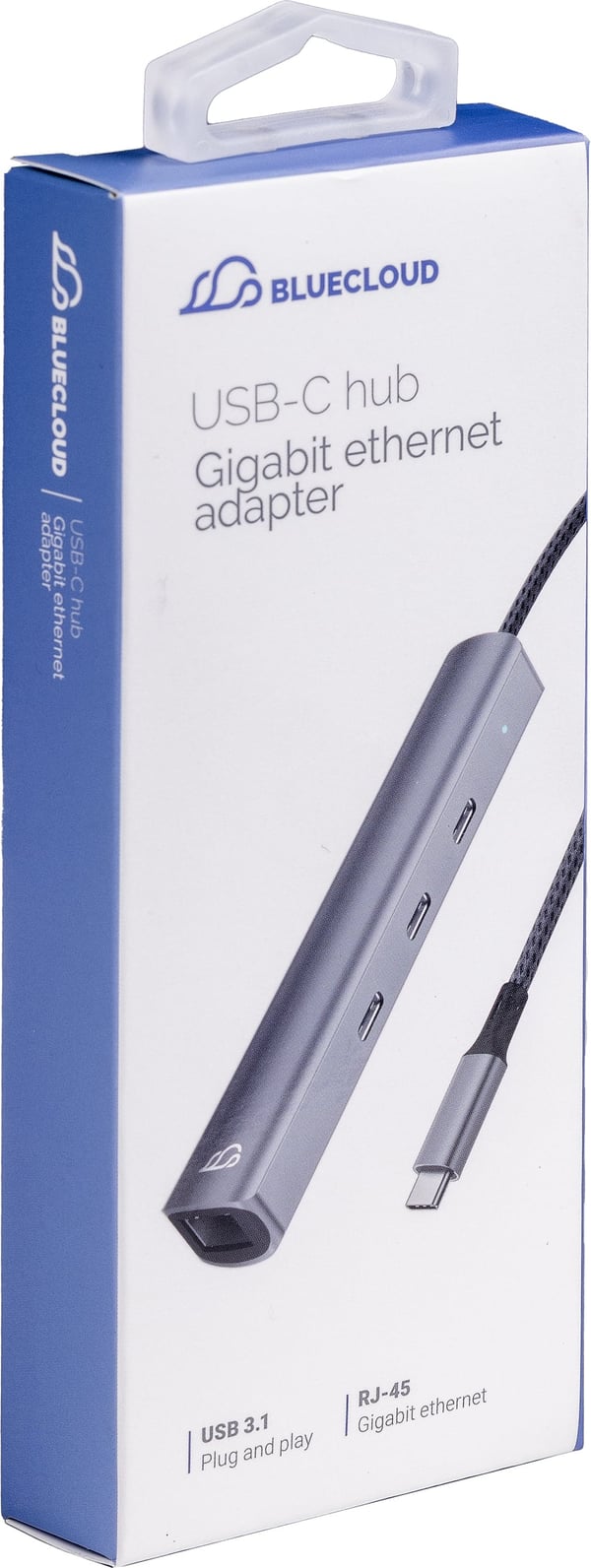 Bluecloud USB-C-USB-C -hub och gigabit ethernet -adapter