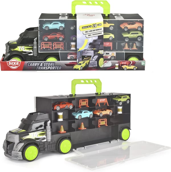Dickie Toys -biltransport og 4 småbiler