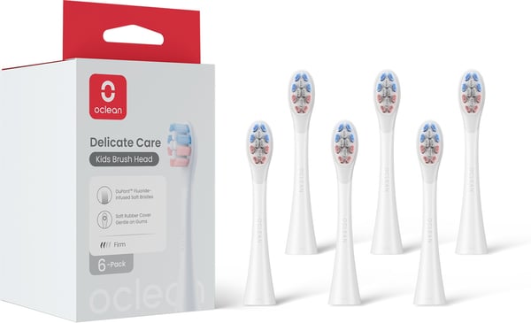 Oclean Delicate Care Kids borsthuvuden, 6 st, vit
