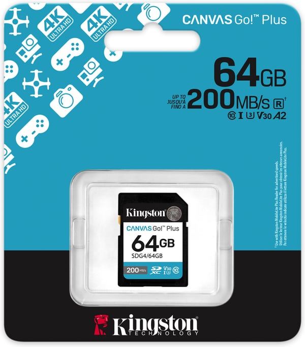 Kingston 64 GB SDXC Canvas Go Plus Gen4 minneskort