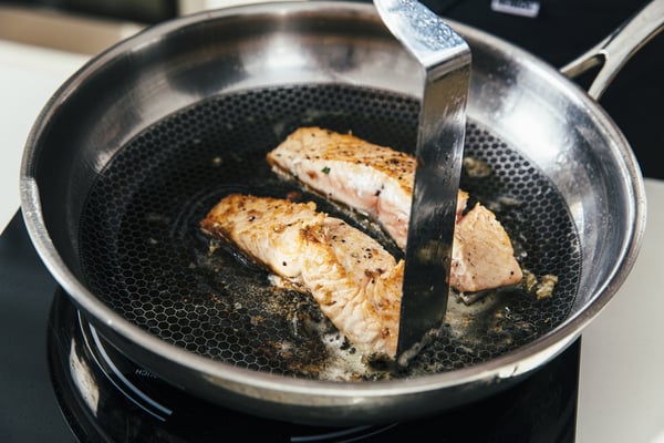 Heirol Pro Steelsafe -stegepande, rustfrit stål + non-stick belægning, 24 cm