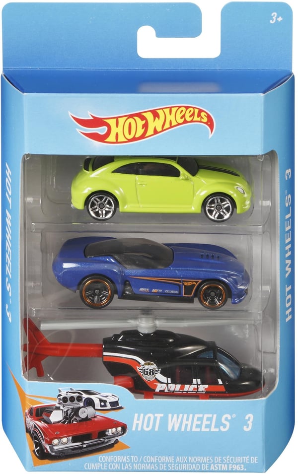 Hot Wheels -småbilar, 3 stycken