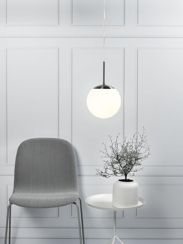 Nordlux Cafe -hänglampa, E27, 20 cm, vit