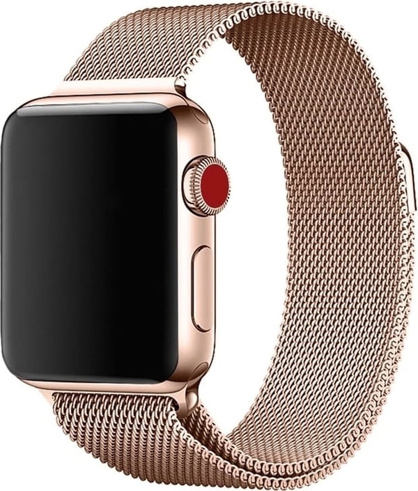 Bølge rustfri stål flettet rem, Apple Watch 42 mm / 44 mm / 45 mm, rosaguld