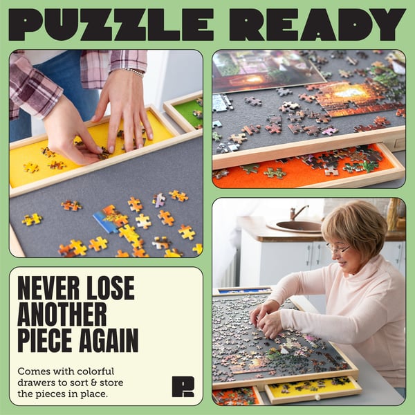 Puzzle Ready - Träpusselbräda, 1500 bitar
