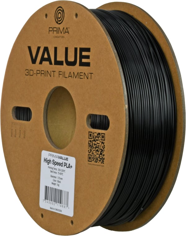 PrimaValue PLA+ Højhastighed -filament til 3D-printere, 1.75 mm, sort