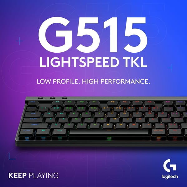 Logitech G515 LIGHTSPEED TKL-spil tastatur, sort, Linear-bryder