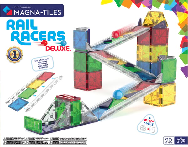 MAGNA-TILES® Rail Racer Deluxe magnetisk kulbana, 90 delar