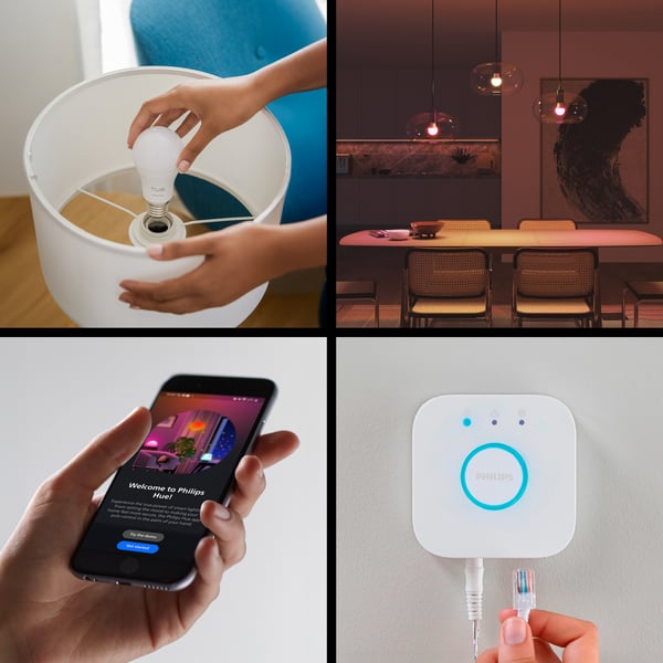 Philips Hue Essential startpaket, E27-smartlampa, 3 st