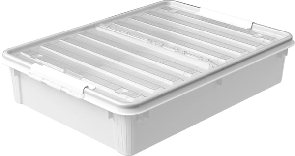 SmartStore -sängunderlåda, vit/genomskinlig, 60 L