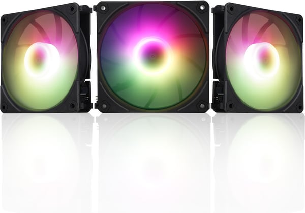 Blackstorm Luna UF120 ARGB PWM -fläktpaket, svart, 120 mm, 3 st paket