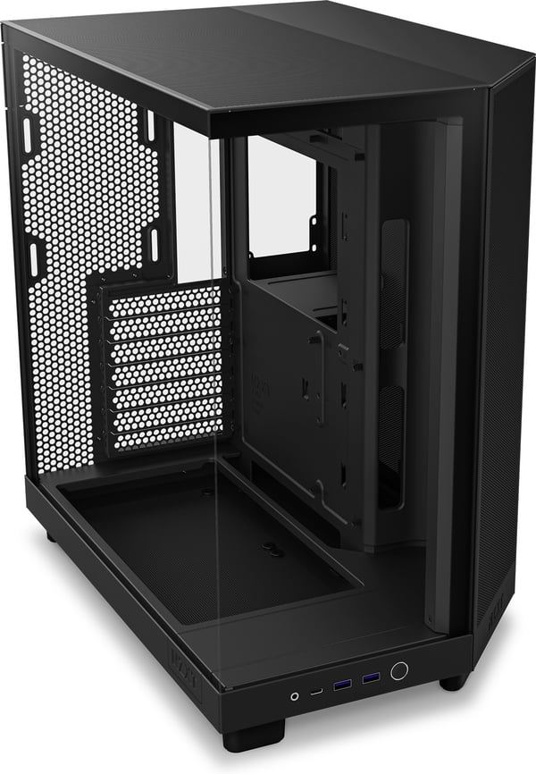 NZXT H6 Flow RGB ATX-kabinet med panoramavindue, sort