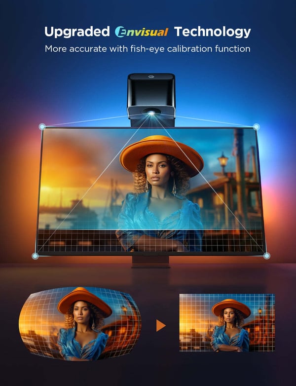 Govee TV Baggrundsbelysning 3 Lite - LED-lysslynge til 55 - 65" tv-apparater