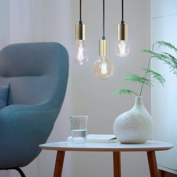 WiZ smartlampe, E27, amberfarvet glas - hvidt lys nuancer, Wi-Fi, 2000-5000 K, 640 lm