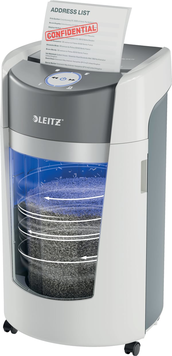 Leitz IQ OptiMax -papirkutter, P5, hvid