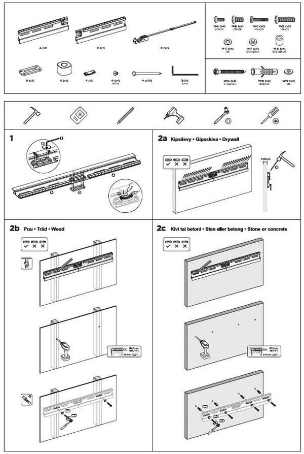 Mozi Easyfix D2 -TV väggfäste