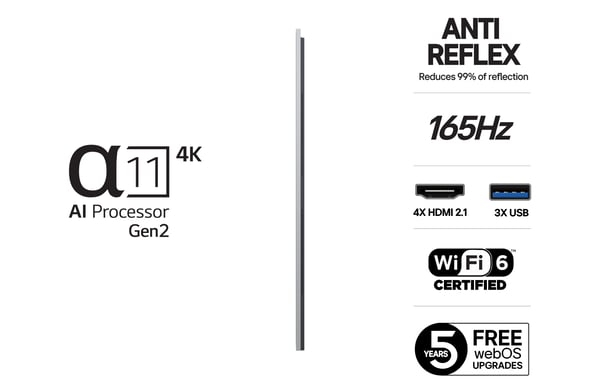 LG 77'' OLED evo G5 – 4K TV med väggfäste