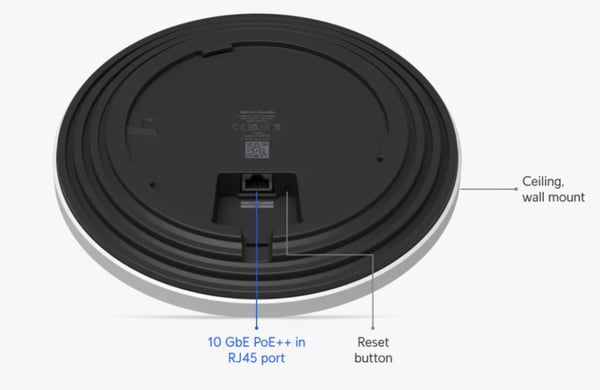 Ubiquiti U7-Pro-XGS takmonterad WiFi 7 accesspunkt, vit