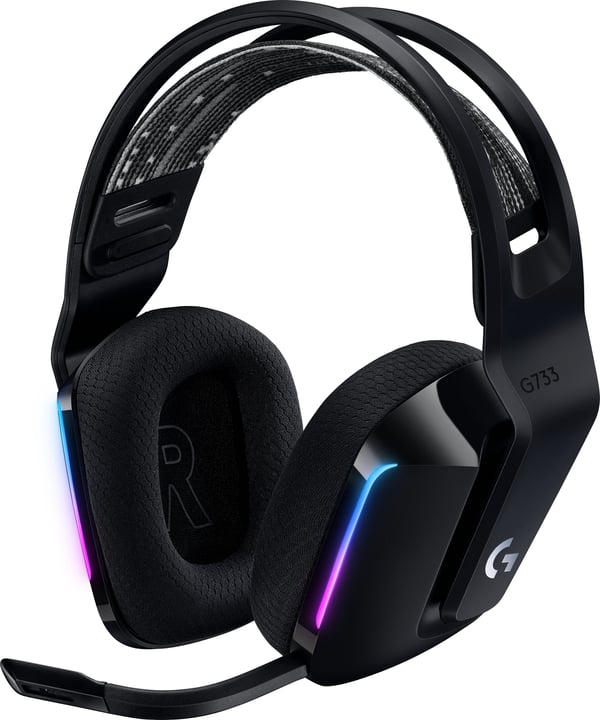 Logitech G733 Lightspeed trådlösa spelhörlurar, svart