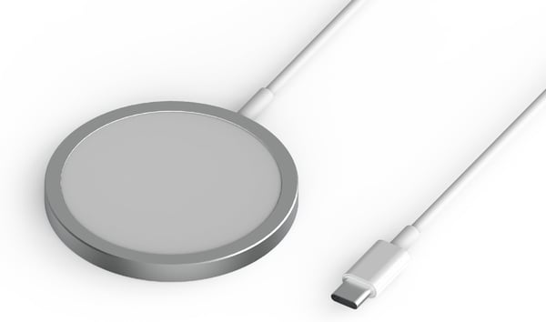 Wave Qi trådløs oplader med magnet, hvid