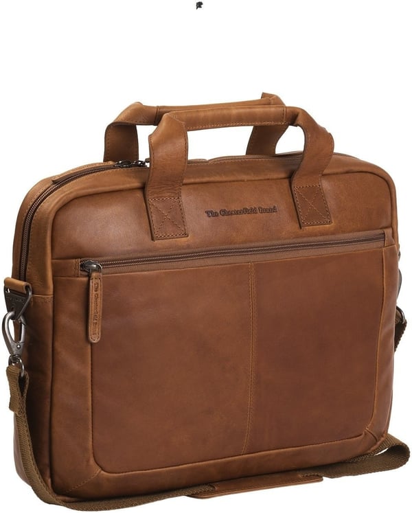 The Chesterfield Brand Calvi -datorväska för bärbar dator 15,6 tum, konjak