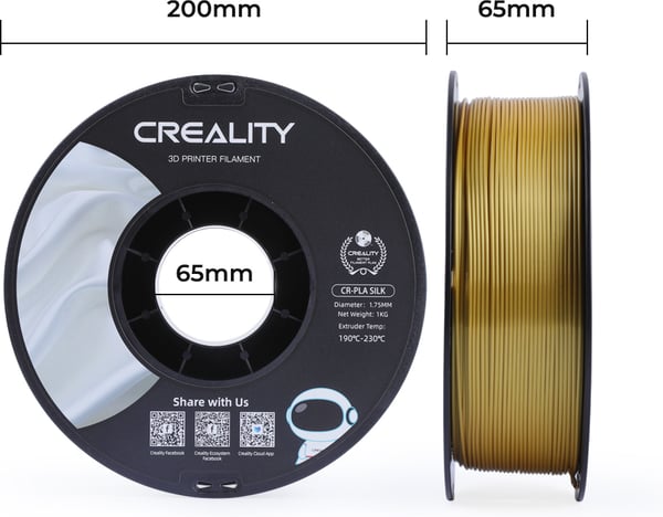 Creality CR-PLA Silk filament til 3D-printere, 1,75 mm, guld