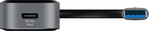 Deltaco USB-A-hub, 4x USB-A, 5 Gbps, gennemsigtig
