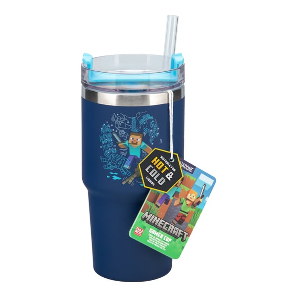 Paladone Minecraft Gamer Cup dricksflaska/termosmugg, 600 ml