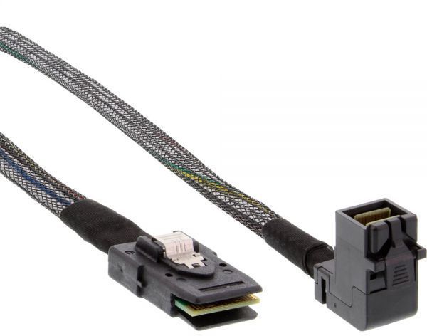 InLine Mini SAS HD - Mini SAS med Sideband-kabel, 0,5 m, sort