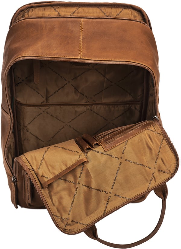 The Chesterfield Brand Belford -rygsæk til 14" bærbar computer, cognac