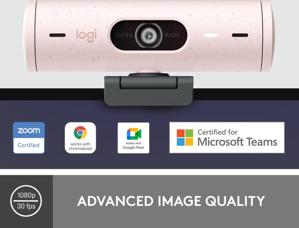Logitech Brio 500 webcam, rosa