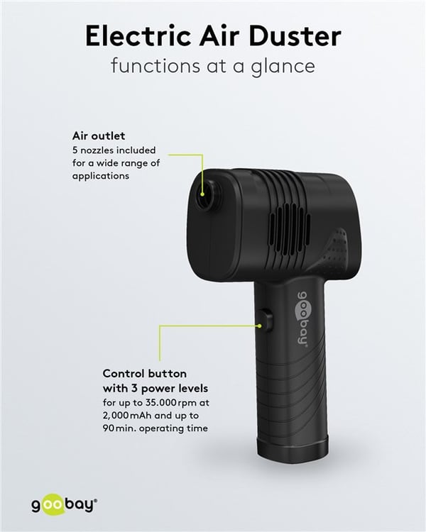 Goobay Electric Air Duster genopladelig luftblæser