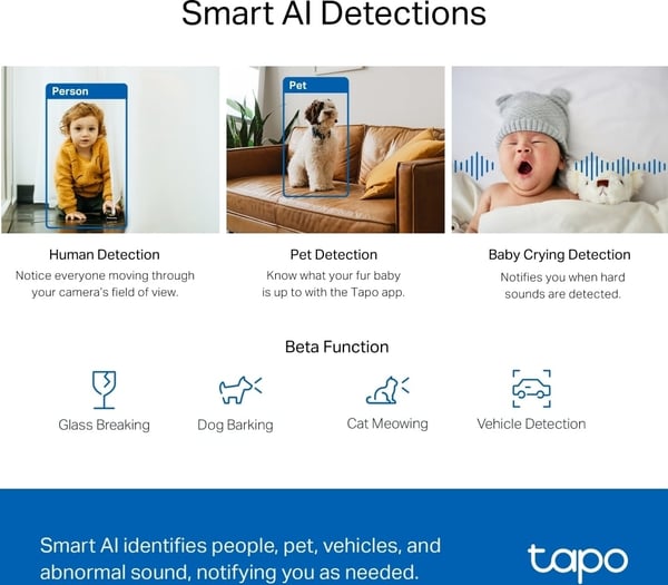 TP-LINK Tapo C220 Pan Tilt AI övervakningskamera