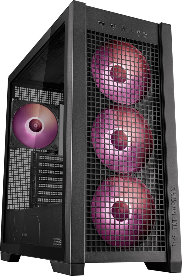 Asus TUF Gaming GT302 TG ARGB ATX-chassi med fönster, svart