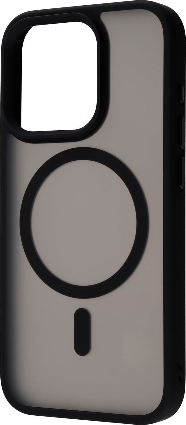 FoneKit MagSafe-kompatibel Soft Touch-skyddsskal, iPhone 15 Pro, svart/grå