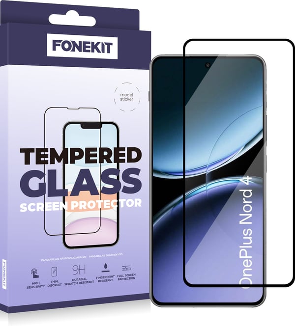 FoneKit Full Cover -skärmskydd, Google Pixel 8, svart