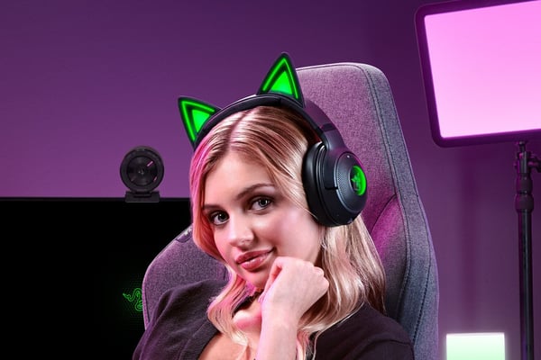 Razer Kraken Kitty V2 Bluetooth spelhörlurar, svart